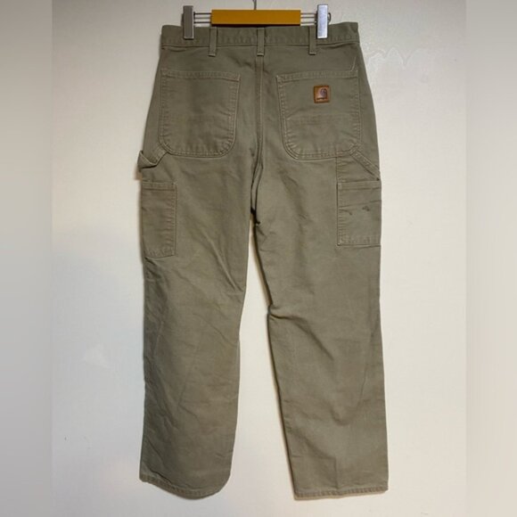 Carhartt B11 Original Dungaree Work Pants 32x32 — Khaki Duck Canvas Utility - Picture 6 of 10